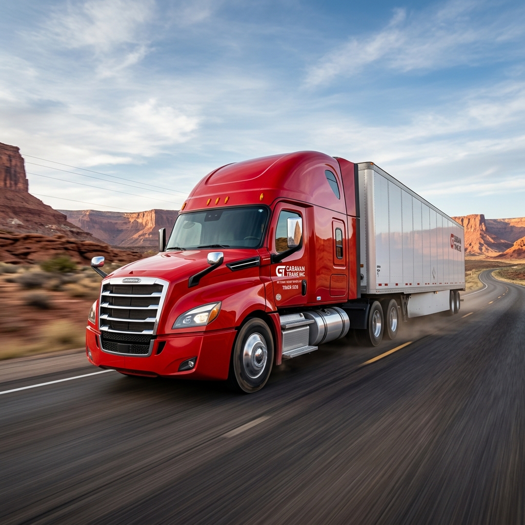 Caravan Trans Inc Freightliner Cascadia – Arizona desert highway